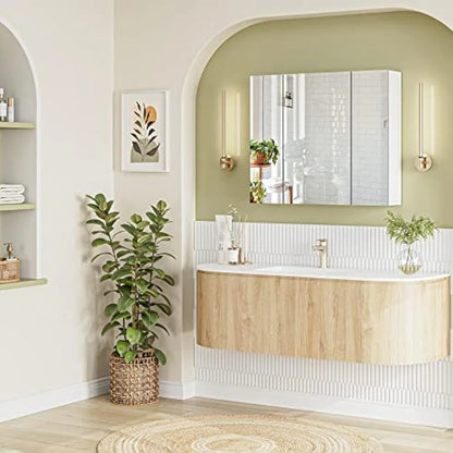 Bathroom Mirror with Storage, 27.6 x 23.6 in