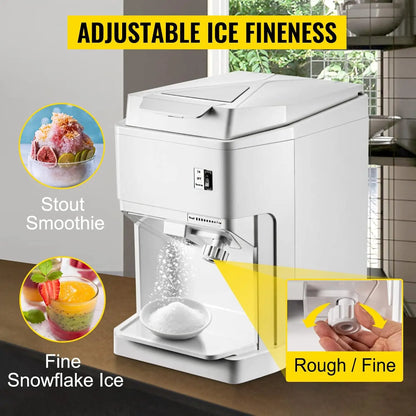 Ice Shaver Machine Electric Snow Cone Machine, 265 LBS/H Shaved Ice