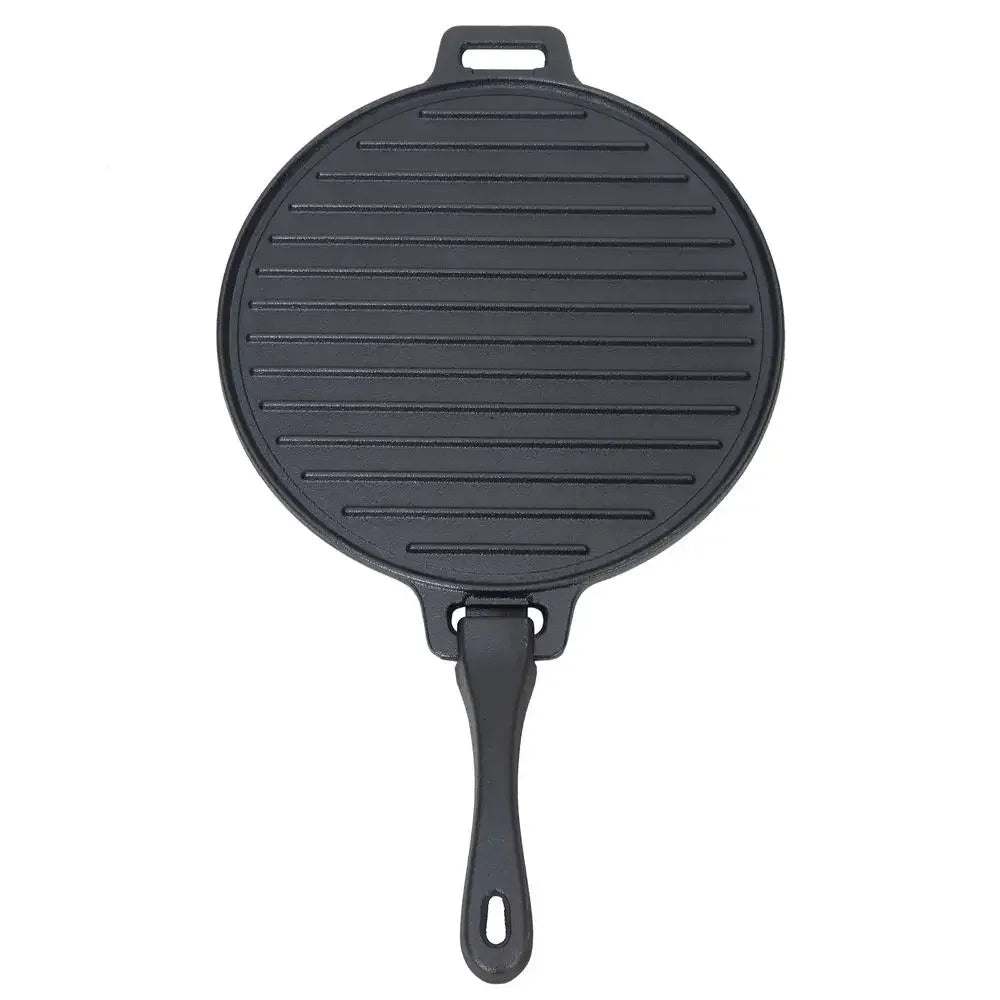 Pre-Seasoned 4-Piece Cast Iron Skillet Set Handles Griddle 6" 10.5" 11"