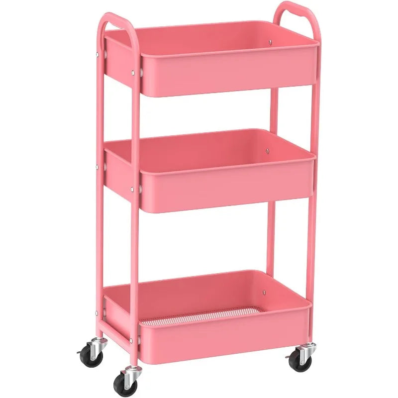 3-Tier Rolling Utility Cart with Caster Wheels,Easy Assembly