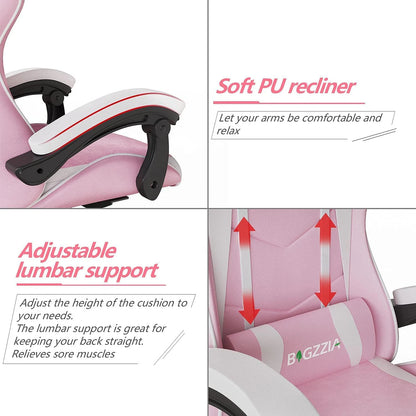 Ergonomic Gaming Chair with Lumbar Cushion & Headrest