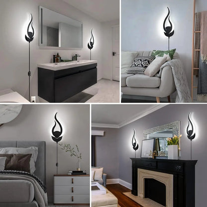 Plug in Wall Sconce Set of 2 Dimmable LED Lamps