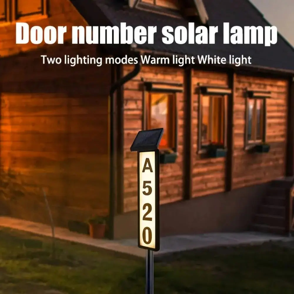 1pc Lighting House Number Light, Solar Address Sign Light With Stake