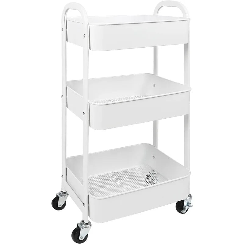 3-Tier Rolling Utility Cart with Caster Wheels,Easy Assembly