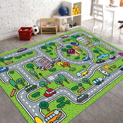 Non-Slip and Waterproof Carpet Soft Fluffy Green Shaggy Rug for children