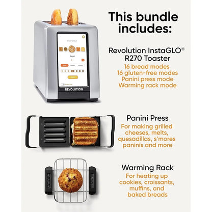 High-Speed Touchscreen Toaster, 2-Slice Smart Toaster with Patented Insta GLO Technology, Warming Rack