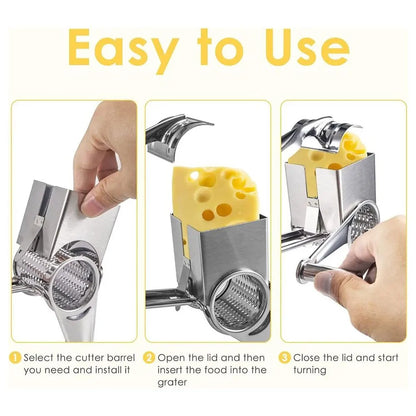 Stainless Steel Hand-Cranked Rotary Cheese Grater Ginger Shredder