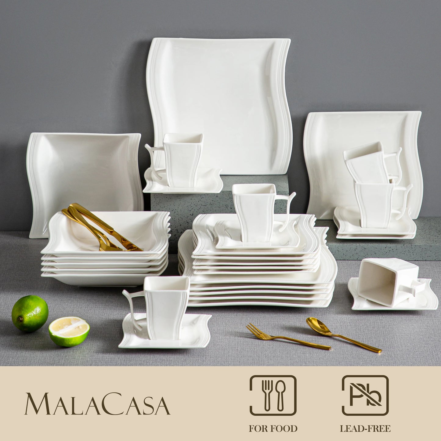 30/60 Piece White Porcelain Dinner Set Cup, Sauce, Dessert  ,Soup, Dinner Plate