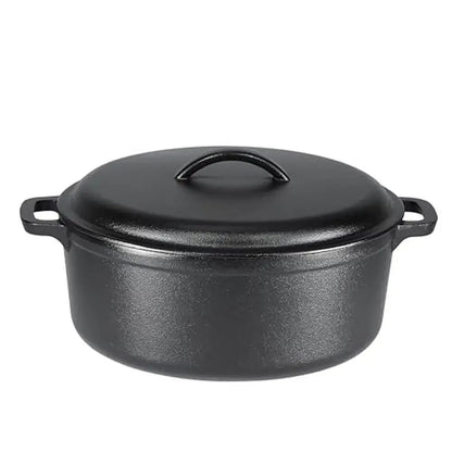 Cast Iron Dutch Oven Pot 7 Quart Pre-Seasoned High Heat Retention