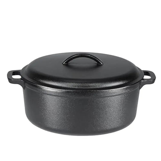 Cast Iron Dutch Oven Pot 7 Quart Pre-Seasoned High Heat Retention
