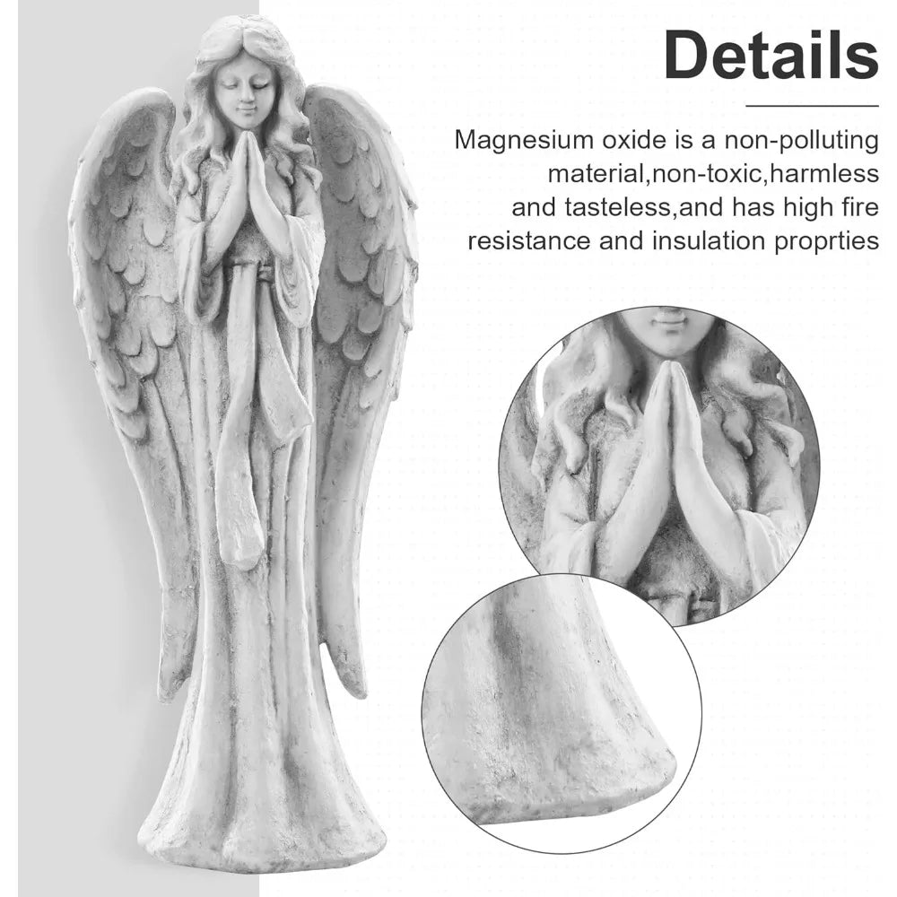 Garden Statues Praying Angel Statue 31.1" Grave Decorations Magnesium Oxide