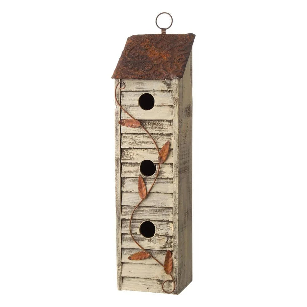 US 18 in. H Distressed Solid Wood Birdhouse