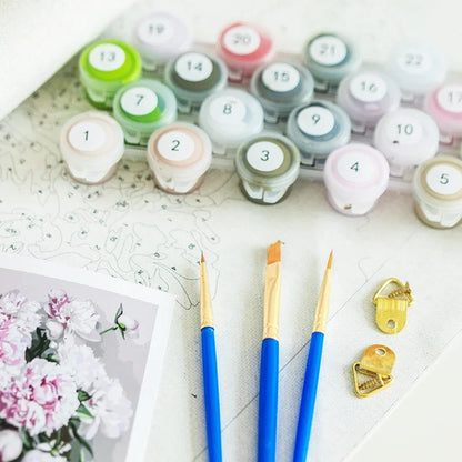 DIY Flower Paint by Numbers HandPainted Kit for Adults Unique Gift