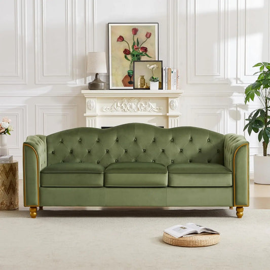 Sofa Bed Button Tufted Comfy Couch Modern Sofa Green