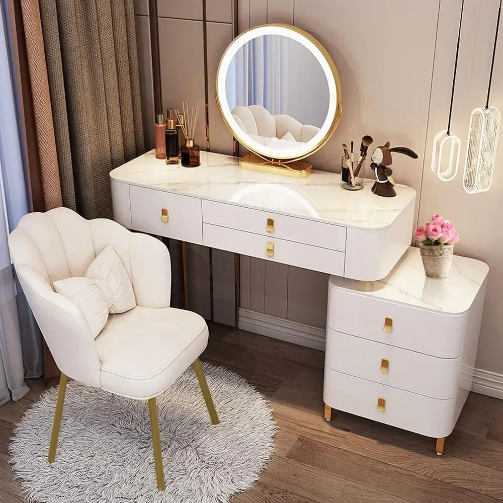 Makeup Vanity with Soft Chair Led Light