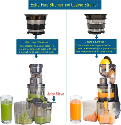 Juicer, Whole Slow Juicer Extractor, Cold Press Juicer Machine Anti-Oxidation for Fruit