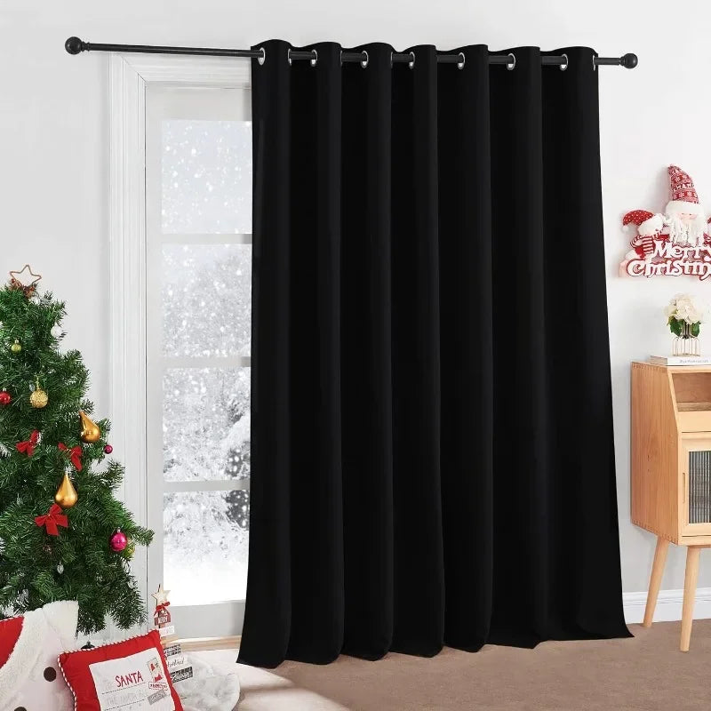 Privacy Curtain for Sliding Glass Door, Light Block Noise Reduce Insulated Ceiling to Floor