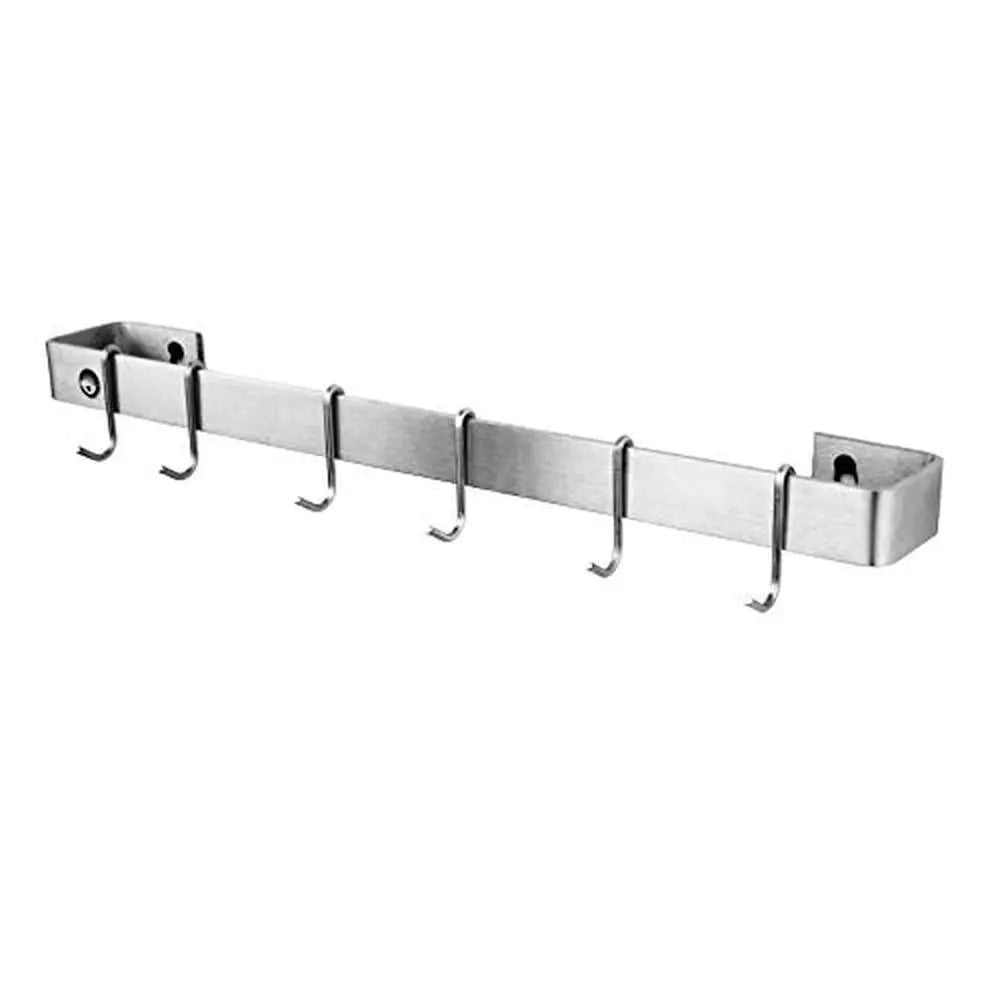 Stainless Steel Utensil Bar Pot Rack Wall Mounted Kitchen Organizer 24-Inch Length