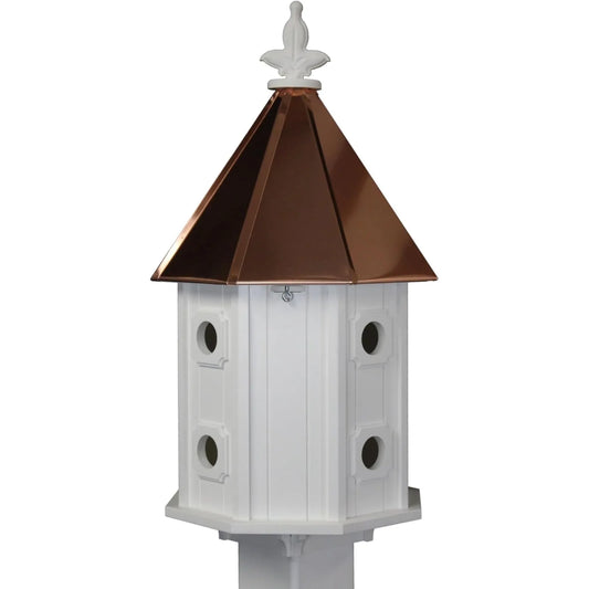 US Two-Story 8 Compartment Weather-Resistant Birdhouse with Copper Roof (4" x 4" Mount)