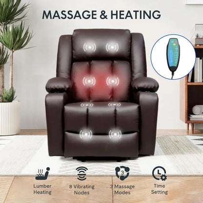 Power Lift Recliner Chair, Electric Leather Lift Recliner Chair W/Massage