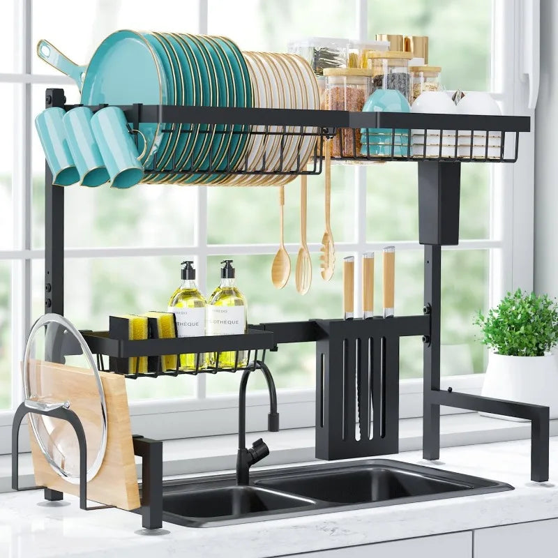 Dish Drying Rack - Dish Draining Drying Rack Over Large Sink (30.0 "to 33.9" W)