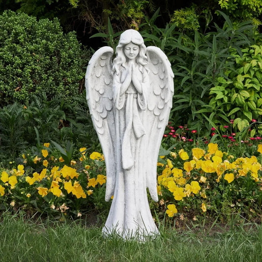 Garden Statues Praying Angel Statue 31.1" Grave Decorations Magnesium Oxide