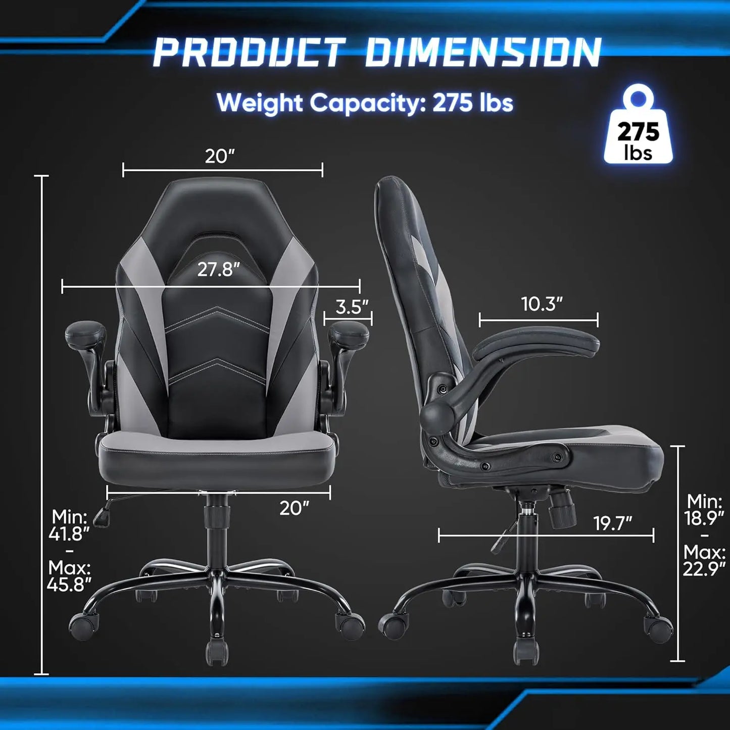 Office Desk Leather Computer Chair Adjustable