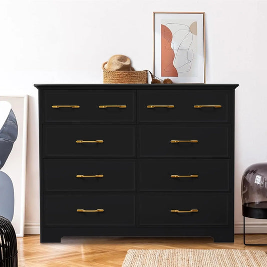 8 Drawer Dresser Black 40 In Wide Solid Quality Wood