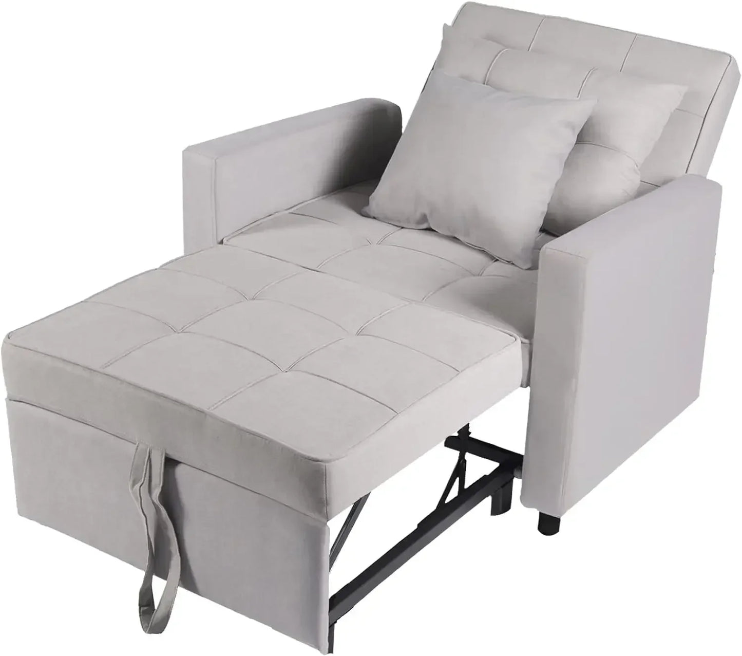 Sofa Bed Chair 3-in-1 Convertible, Lounger Sleeper, Single Recliner