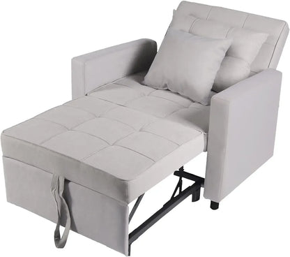 Sofa Bed Chair 3-in-1 Convertible, Lounger Sleeper, Single Recliner