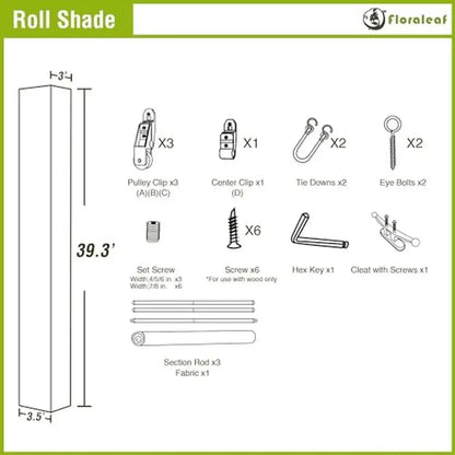 Roller Shades Window Blinds Porch Balcony Vinyl Coated Wire