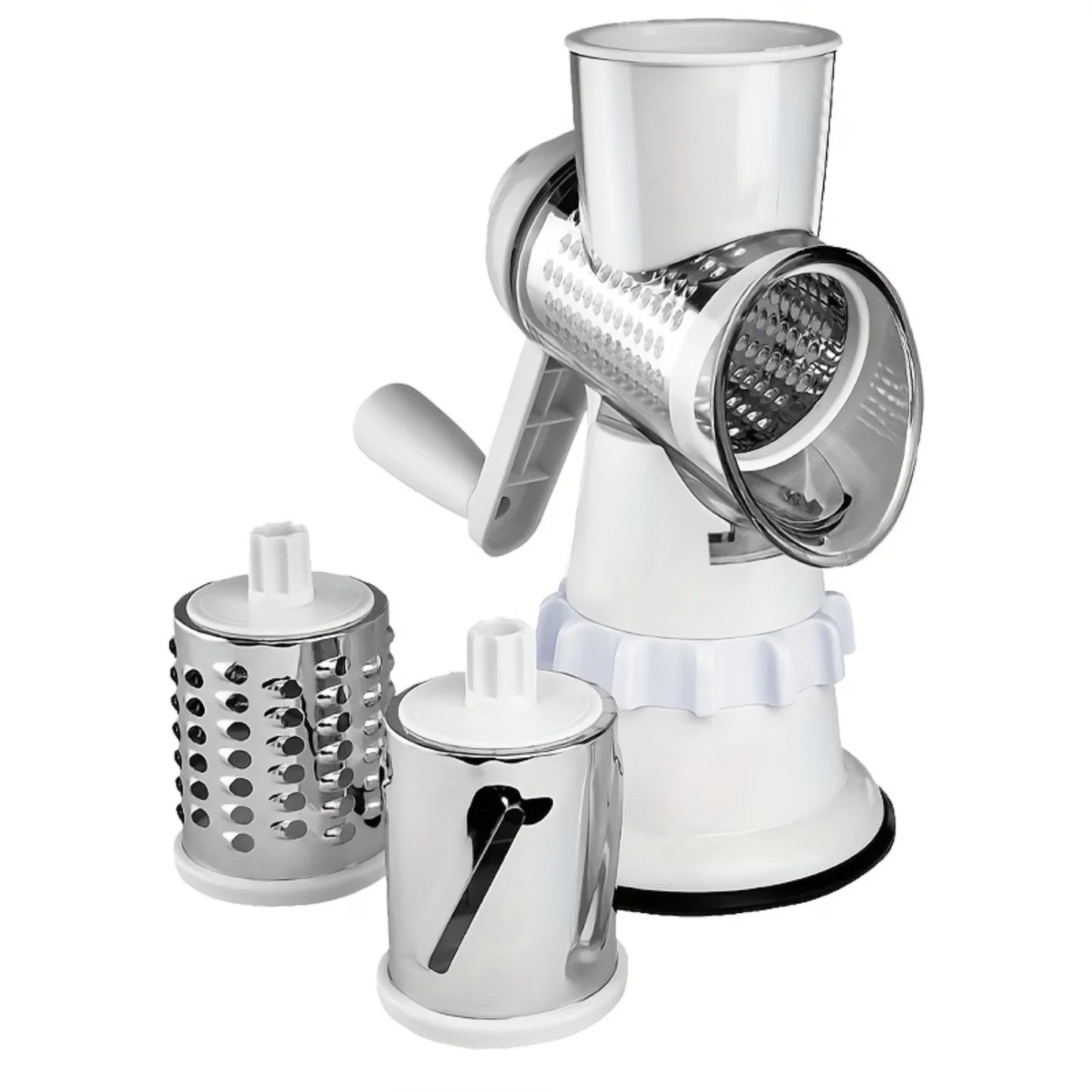 4-In-1 Vegetable Cutter: Rotary Slicer, Grater, Chopper