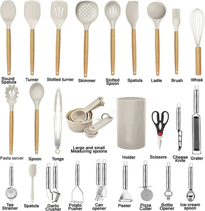 Kitchen Utensils Set- 35 PCs Cooking Utensils with Made of Heat Resistant Food Grade Silicone