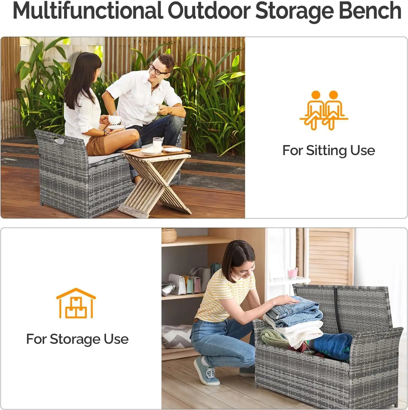 40 Gallon Outdoor Storage Bench with Cushion