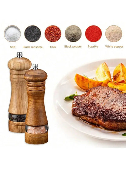 1pc 5 inch Wooden Pepper Grinder Use for Salt or Pepper Shakers