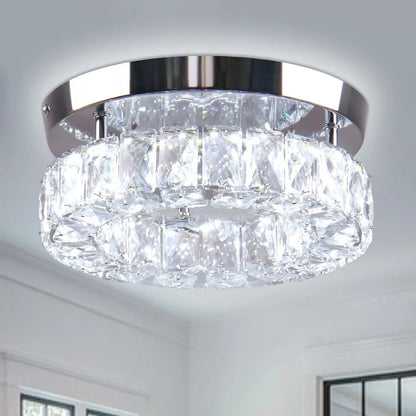 9.8" Crystal Flush Mount Ceiling Light