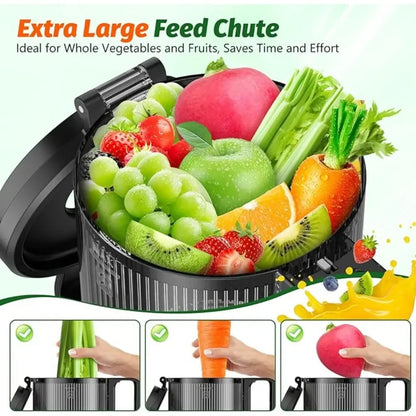 Cold Press Juicer with Blade-less, Slow Masticating Juicer Machines, 5.3" 350W Juice Extractor