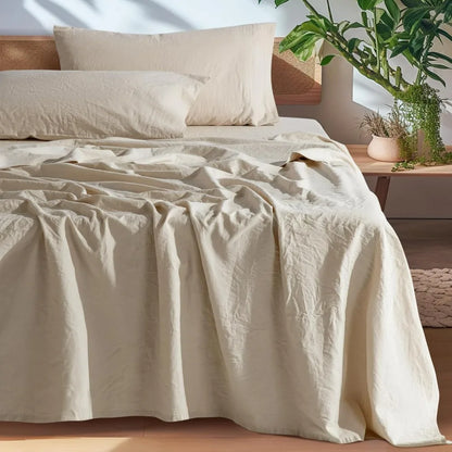 100% French Pure Linen Sheets, Breathable and Durable Line Sheets, Anti-Tear