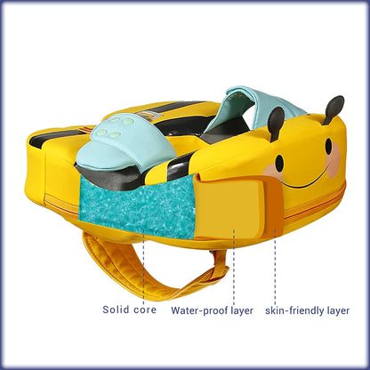 Baby Float With Crotch Strap & Inflation-free Solid Core Ring Have Sunshade