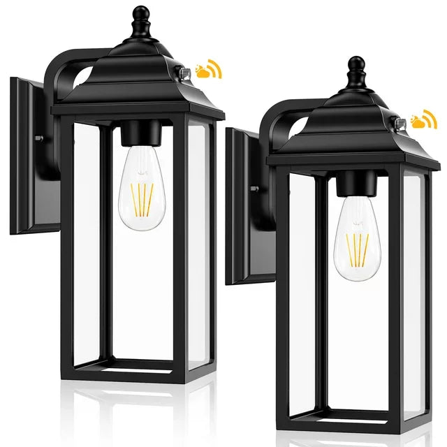 Outdoor Lights Fixture Wall Sconce Set of 2 light sensor