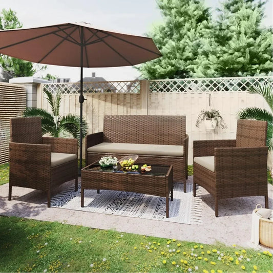 Outdoor Wardrobe Garden Furniture Terrace Brown and Beige