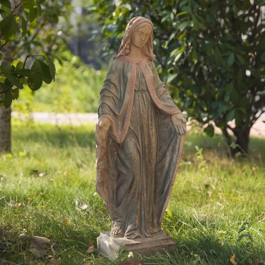 Virgin Mary Garden Statue Handmade Resin High Quality 8.7" x 8.3" x 31.1"