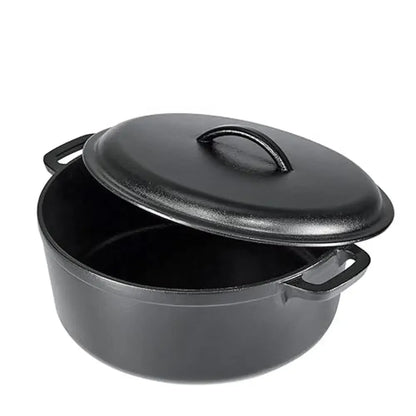 Cast Iron Dutch Oven Pot 7 Quart Pre-Seasoned High Heat Retention