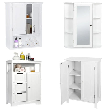 US Bathroom Floor Cabinet Storage Organizer Shelf Standing