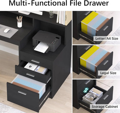 Computer Desk with 3 Drawer Storage Space saving