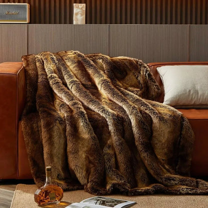 Luxury Faux Fur Blanket - Super Thick Warm Long Fluff Fuzzy Throw
