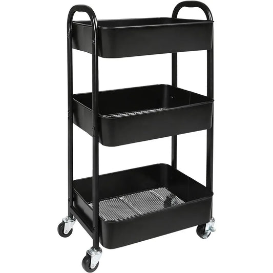 3-Tier Rolling Utility Cart with Caster Wheels,Easy Assembly