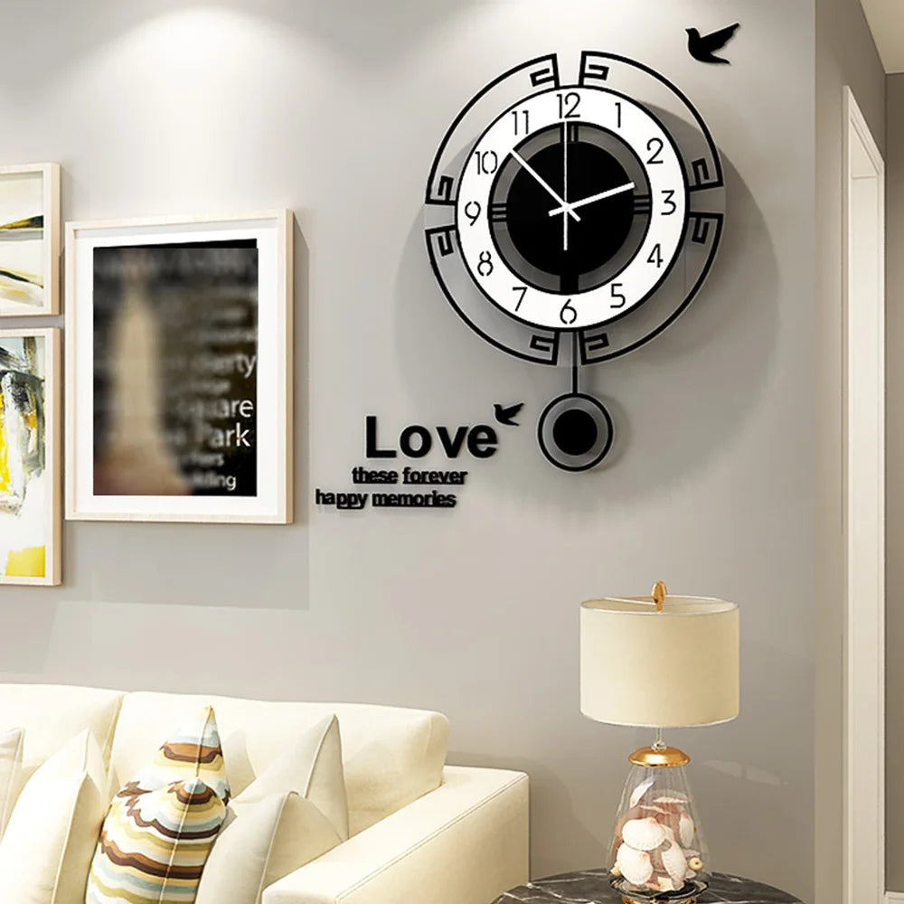 Modern Europe Style Large Swing Wall Clock Modern Quartz