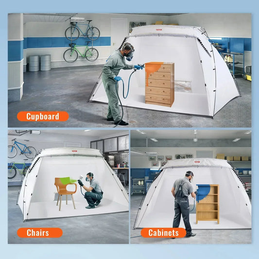 Paint Booth Shelter Portable 7.5x5.2x5.2/10x7x6ft Foldable Spray Painting Tent