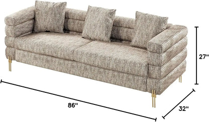 Modern Sofa Couch 24''Extra Deep Seat Sofa 85 inch Oversized Sofa Calico